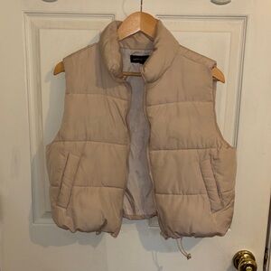 Almost Famous Cream Puffer Vest